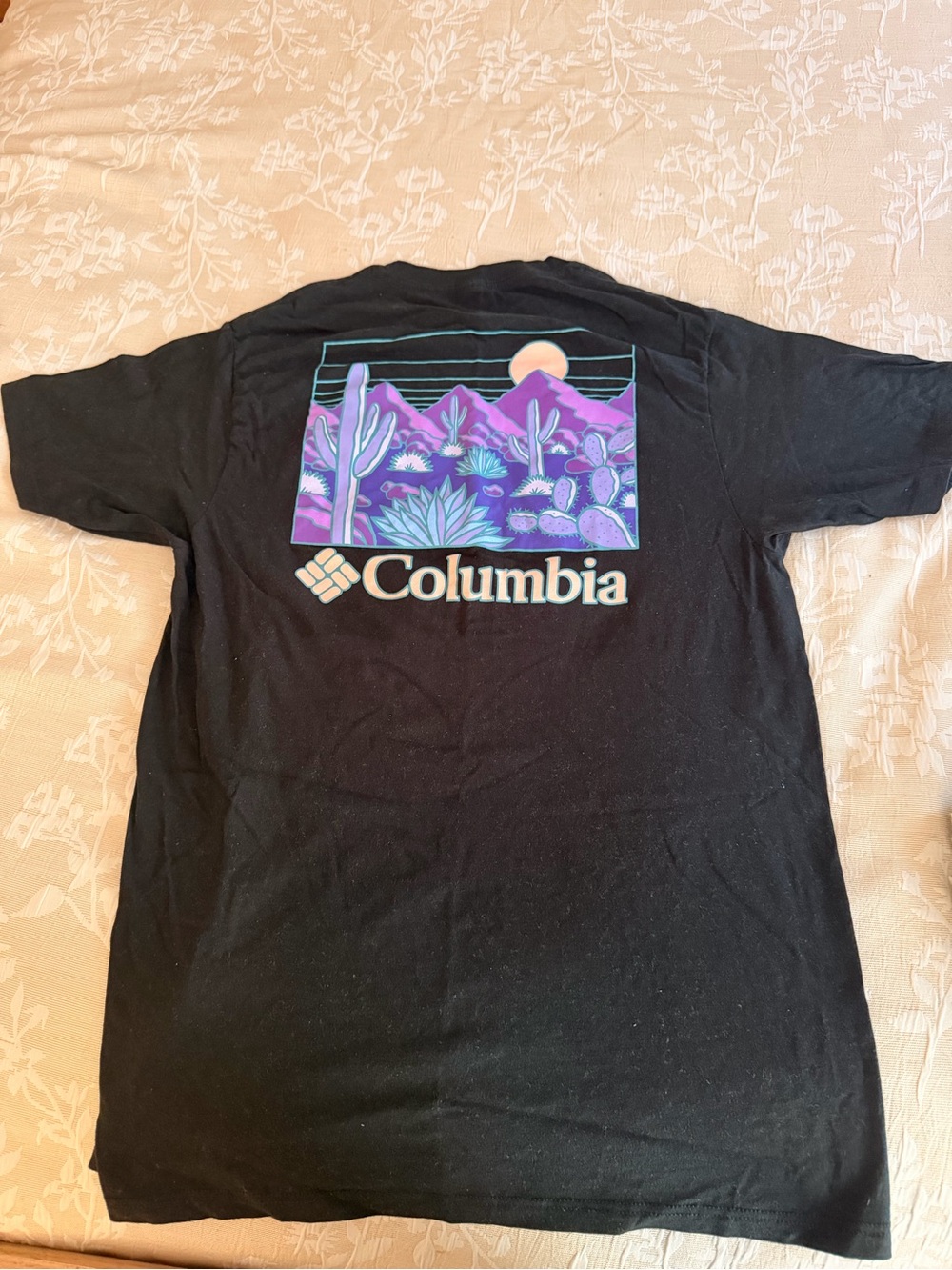 Columbia Black Short-Sleeve Tee with Purple Desert Graphic